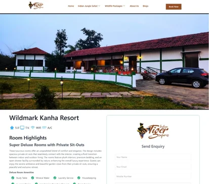 Indian Tiger Safari - Tourism website design