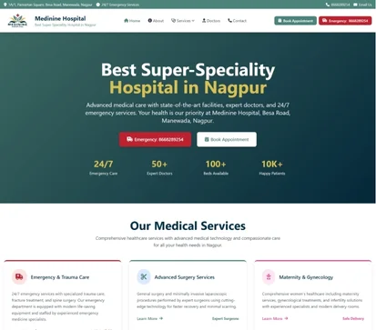 Medinine Hospital - Healthcare website development